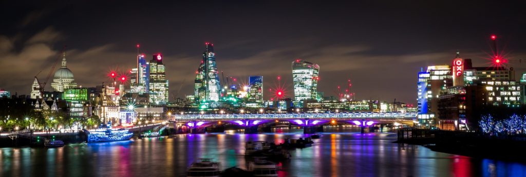 London panorama at night